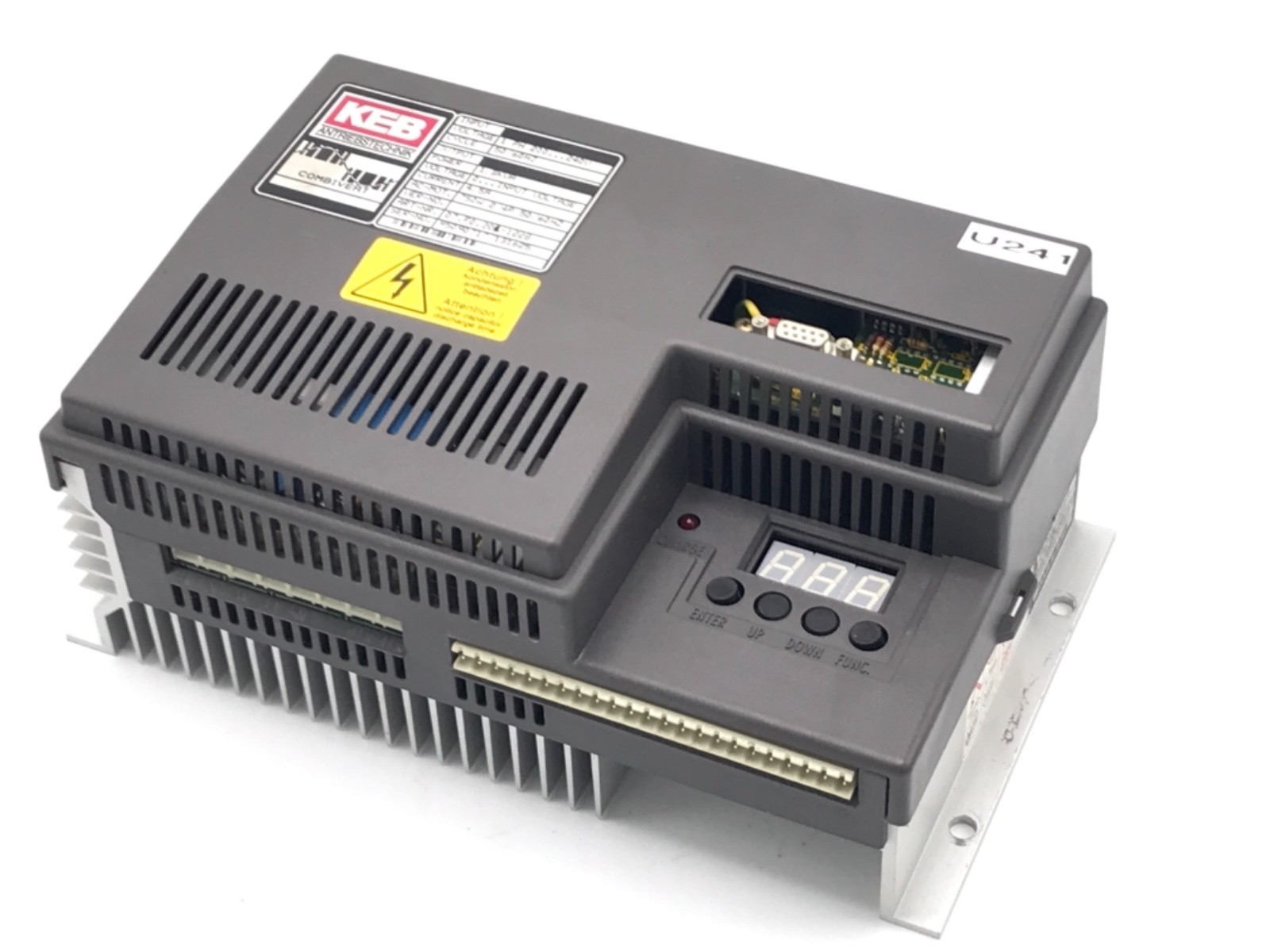Used KEB 07.F0.201-1228 COMBIVERT DRIVE 1PH, 200-240V, 50/60HZ 1,8KVA 4,5A