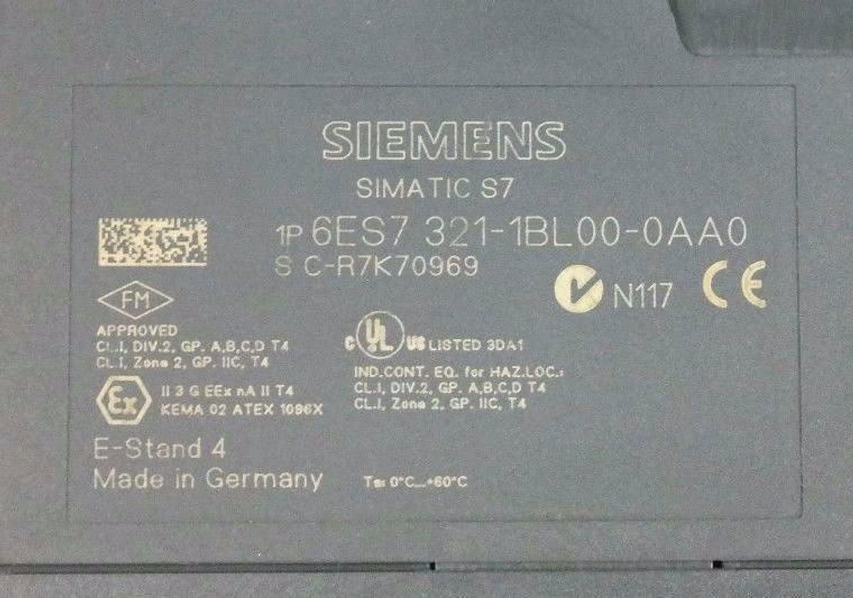 Used SIEMENS 6ES7 321-1BL00-0AA0 SIMATIC DIGITAL INPUT MODULE 24VDC, 32POINT