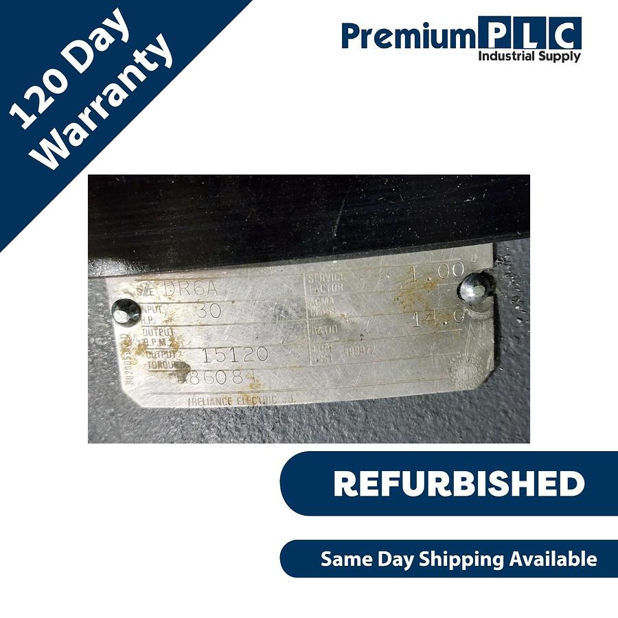 Used REFURBISHED MASTER PT 6R86084 / DR6A SIZE 6 PARALLEL REDUCER RATION 14:1 30HP