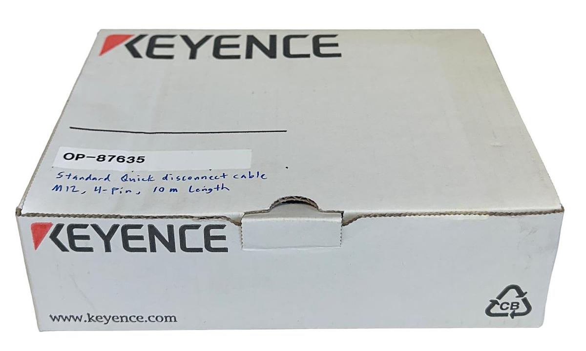 Used NEW KEYENCE OP-87635 / OP87635 STANDARD QUICK DISCONNECT CABLE M12 4PIN 10M NSMP