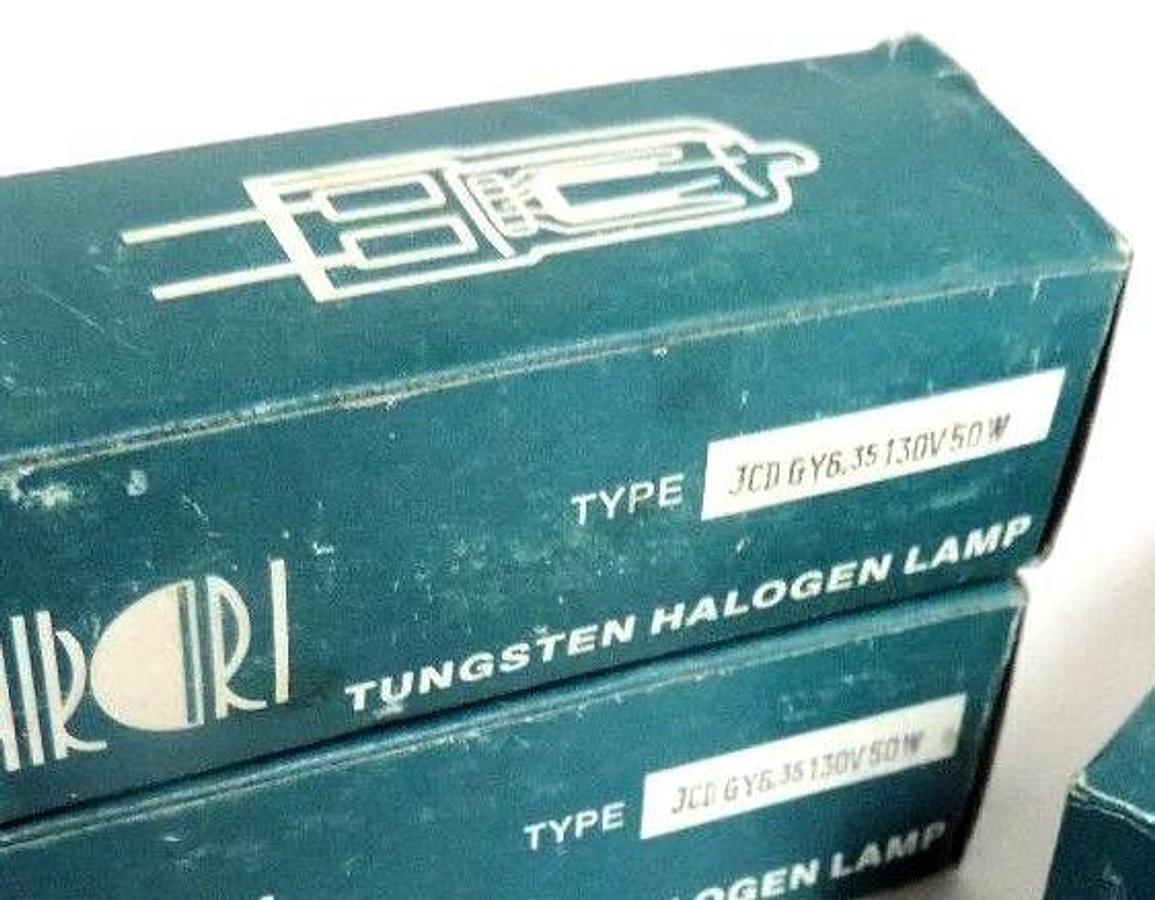 Used LOT OF 3 NIB HIRORI JCD GY6.35 130V 50W TUNGSTEN HALOGEN LAMPS