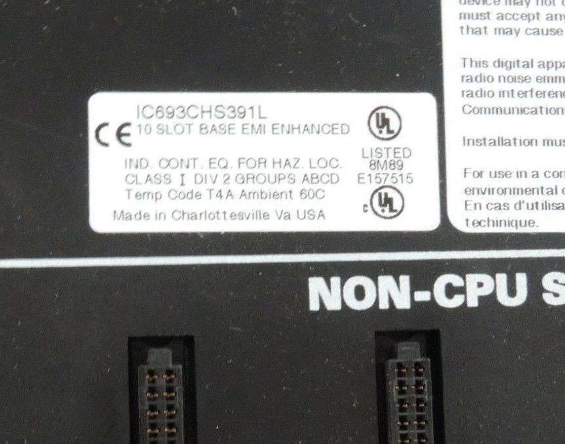 Used GE FANUC IC693CHS391L 10 SLOT BASE PROGRAMMABLE CONTROLLER