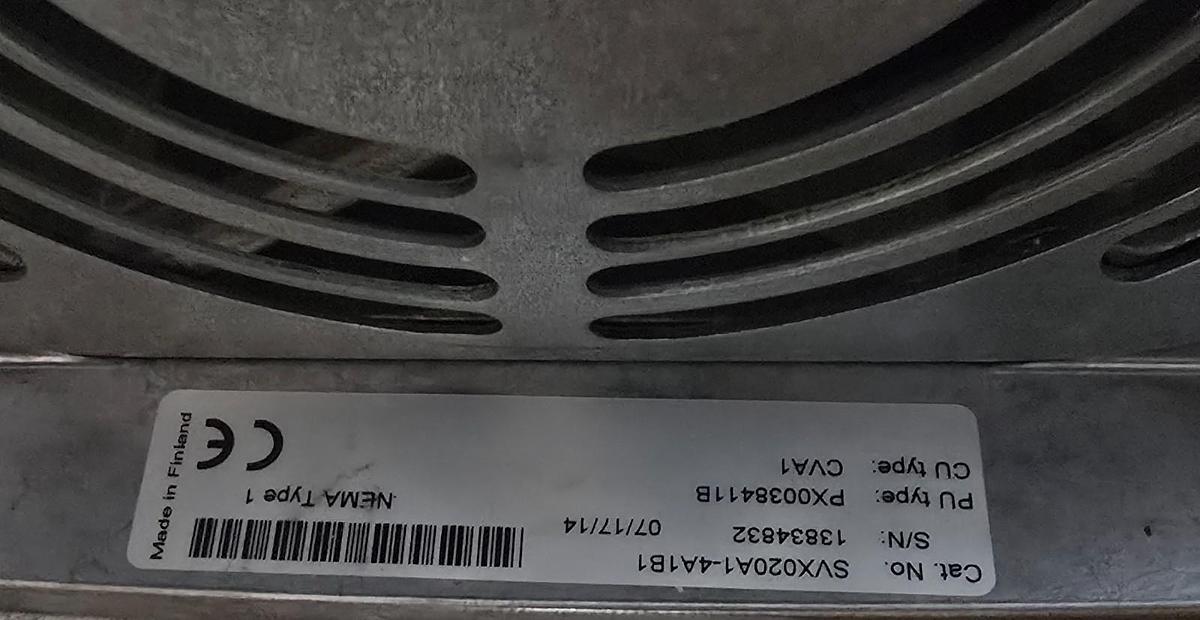 Used Eaton SVX020A1-4A1B1 SVX9000 AC VFD Variable Frequency Drive 3Ph 480V 20 HP NSMP