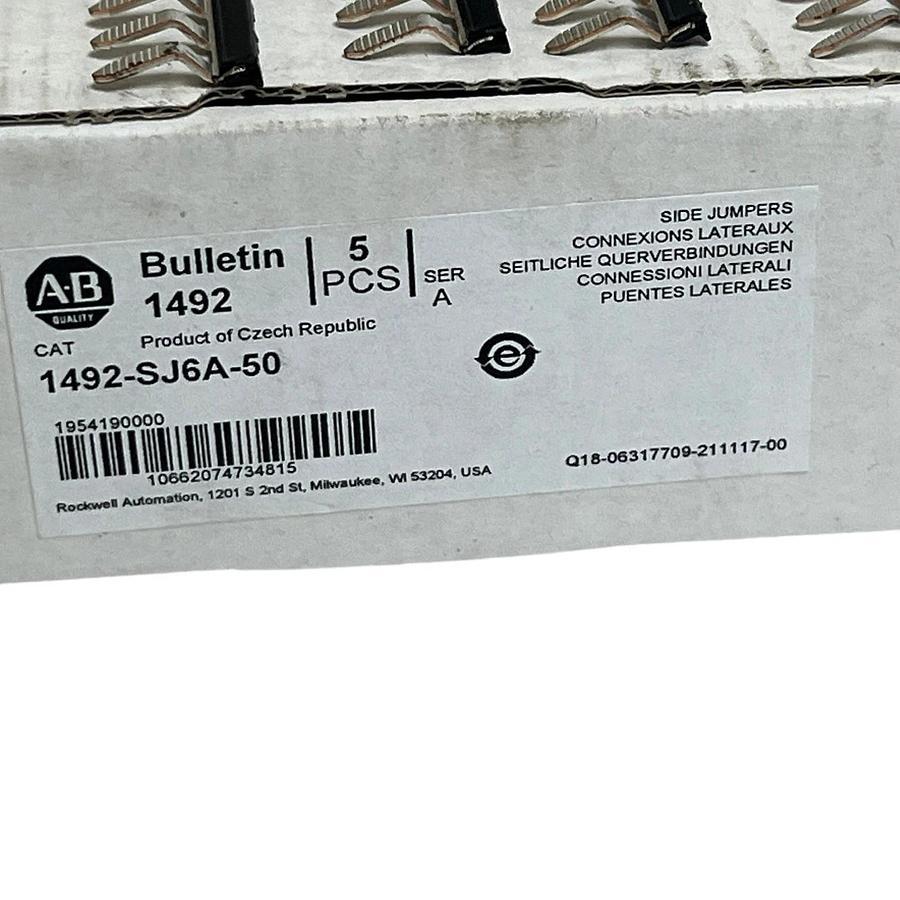 Allen-Bradley 1492-SJ6A-50 Insulated Side Jumper 50-Pole 6mm 5-Piece Box Ser A