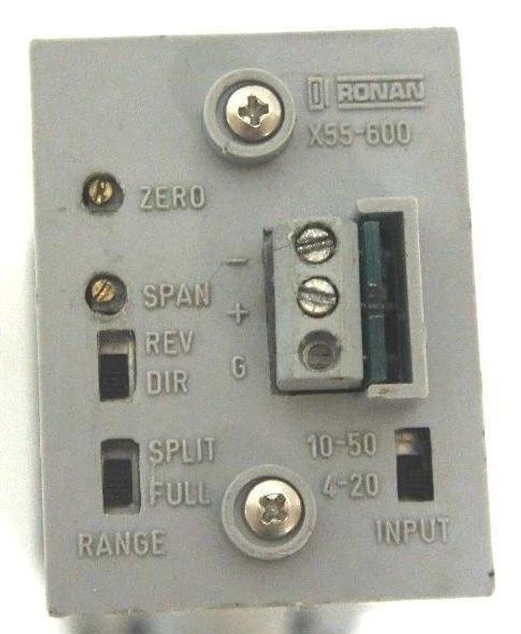Used RONAN ENGINEERING X55-600-GP-1-SM TRANSDUCER X55-600-GP, 36VDC, 3-15PSIG