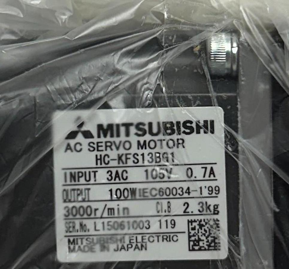 Used MITSUBISHI HC-KFS13BG1 1/20 / HCKFS13BG1 AC SERVO MOTOR W/ BRAKE K6520 1/20 NSMP