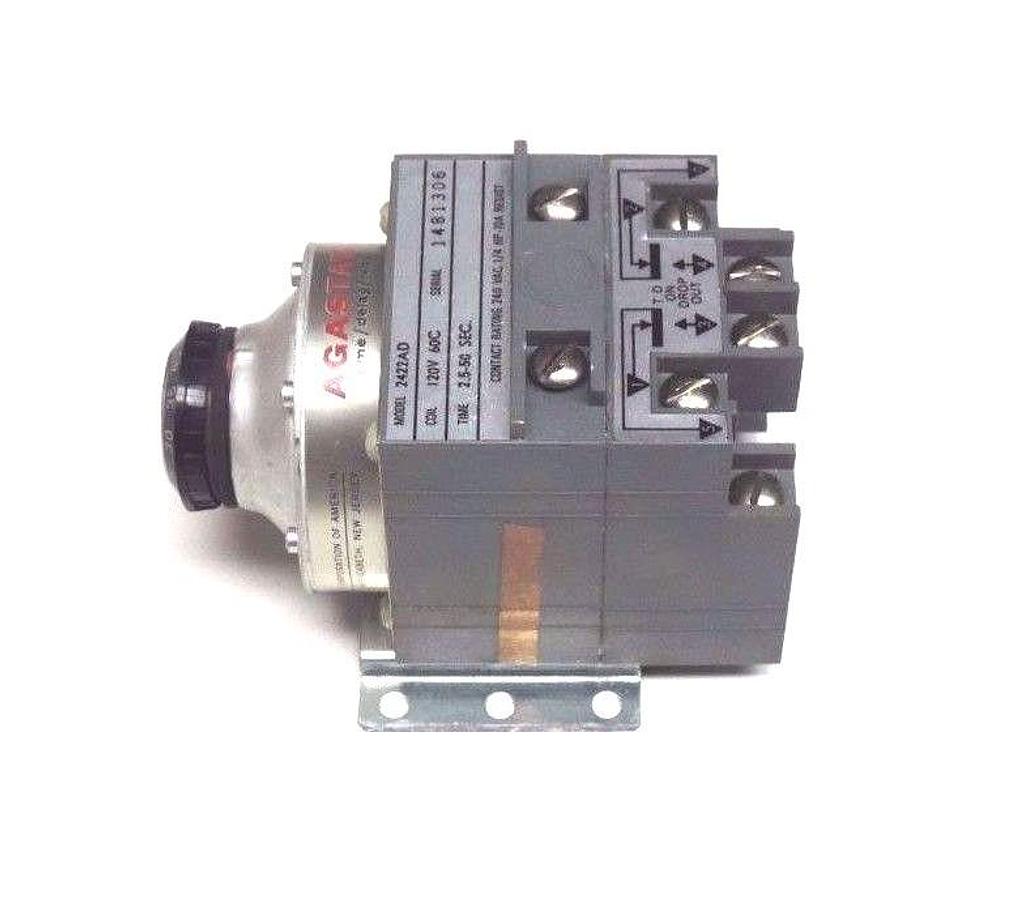 Used NIB AGASTAT 2422AD TIMING RELAY 120V, 60C, 2.5/50 SEC., 240VAC, 1/4HP, 10A