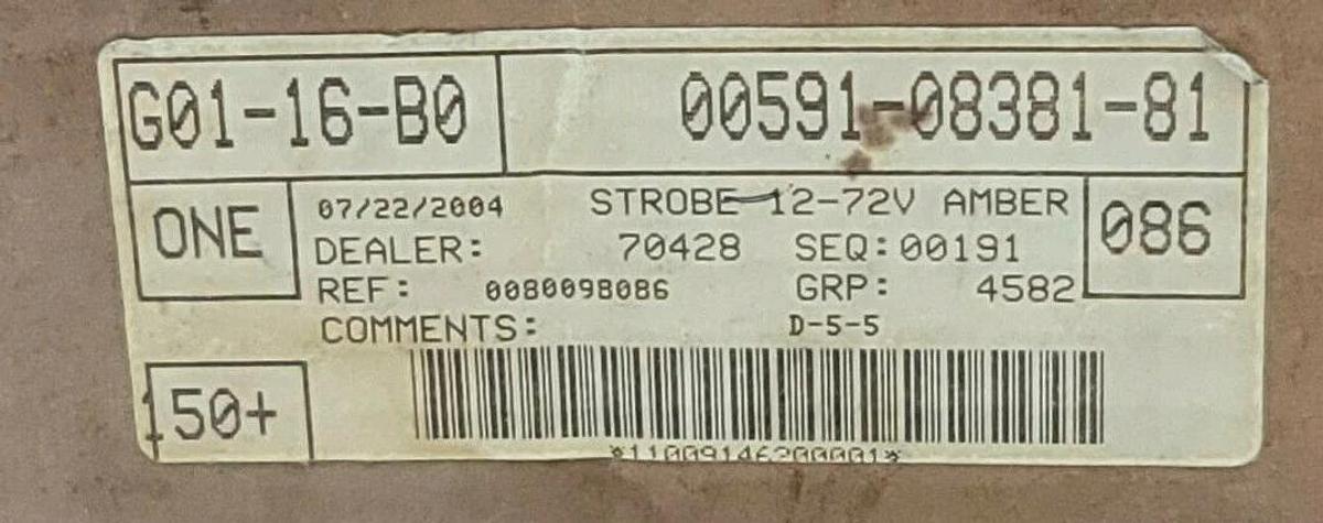 NIB TOYOTA STARLIFT TY00591-08381-81 STORBE 12/72V DC AMBER 00591-08381-81