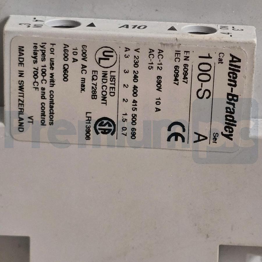 Used Allen-Bradley 100S-C30ZJ14C /C Guardmaster Safety Contactor 3-Pole 24VDC USPI