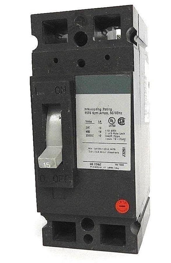 Used GENERAL ELECTRIC TEB122015 CIRCUIT BREAKER 15AMP 2POLE 240VAC