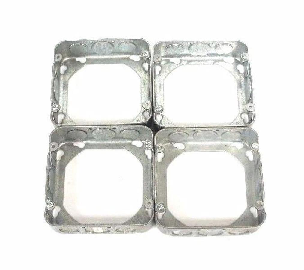 LOT OF 4 NEW STEEL CITY OUTLET ELECTRICAL BOXES 4-3/4" X 4-3/4", 1-1/2" DEEP