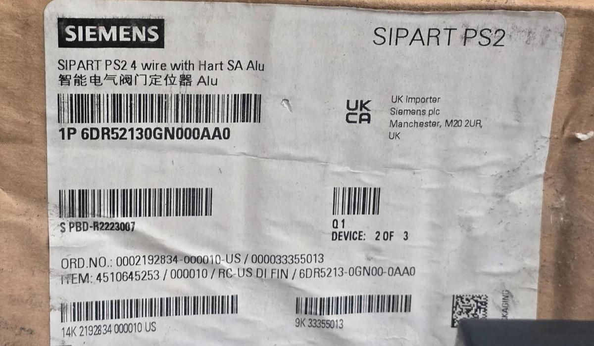 Siemens SIPART PS2 6DR5213-0GN00-0AA0 Smart Positioner HART Single-Acting NSMP