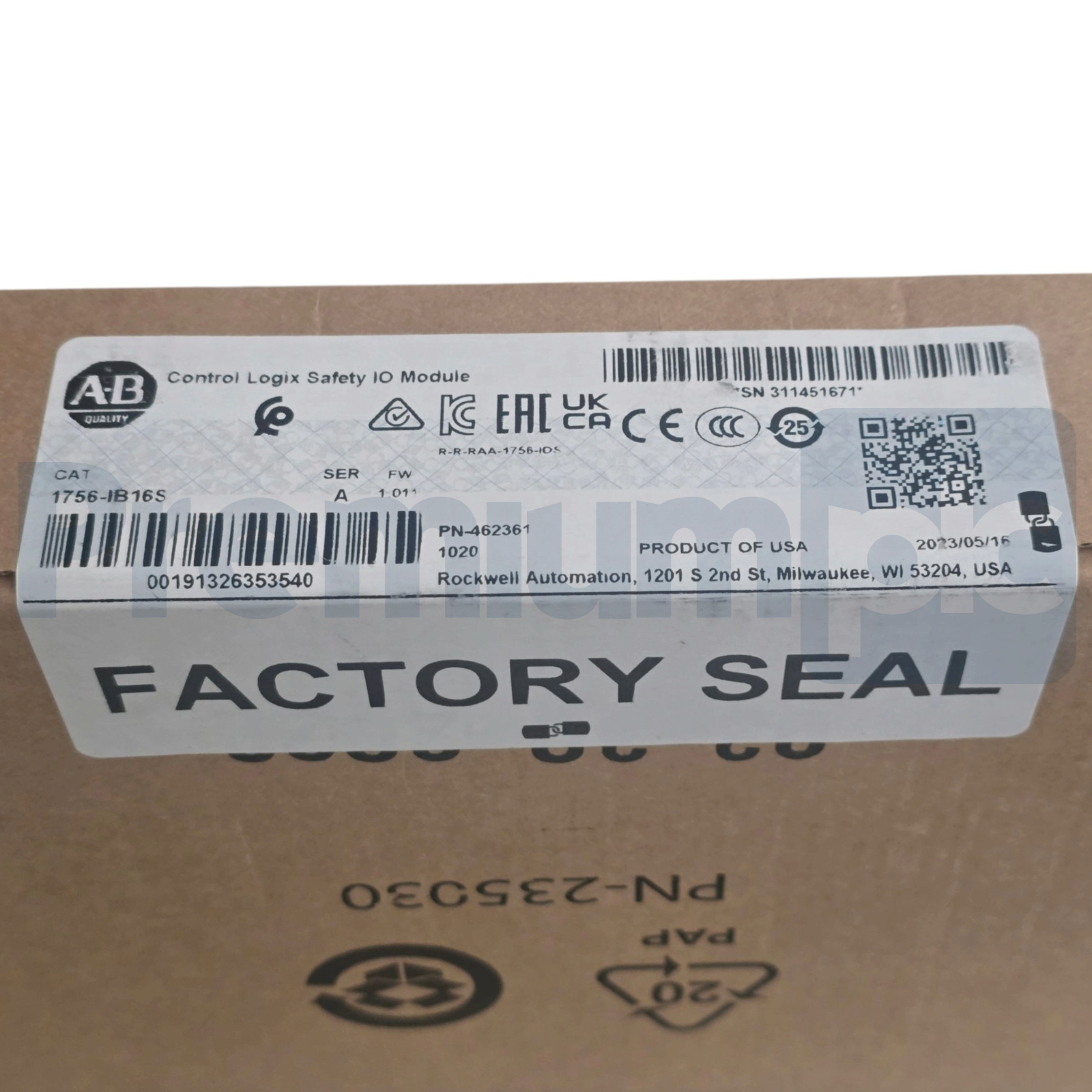 Used Sealed Allen Bradley 1756-IB16S /A ControlLogix Safety Input Module 16-Pt 10-30V