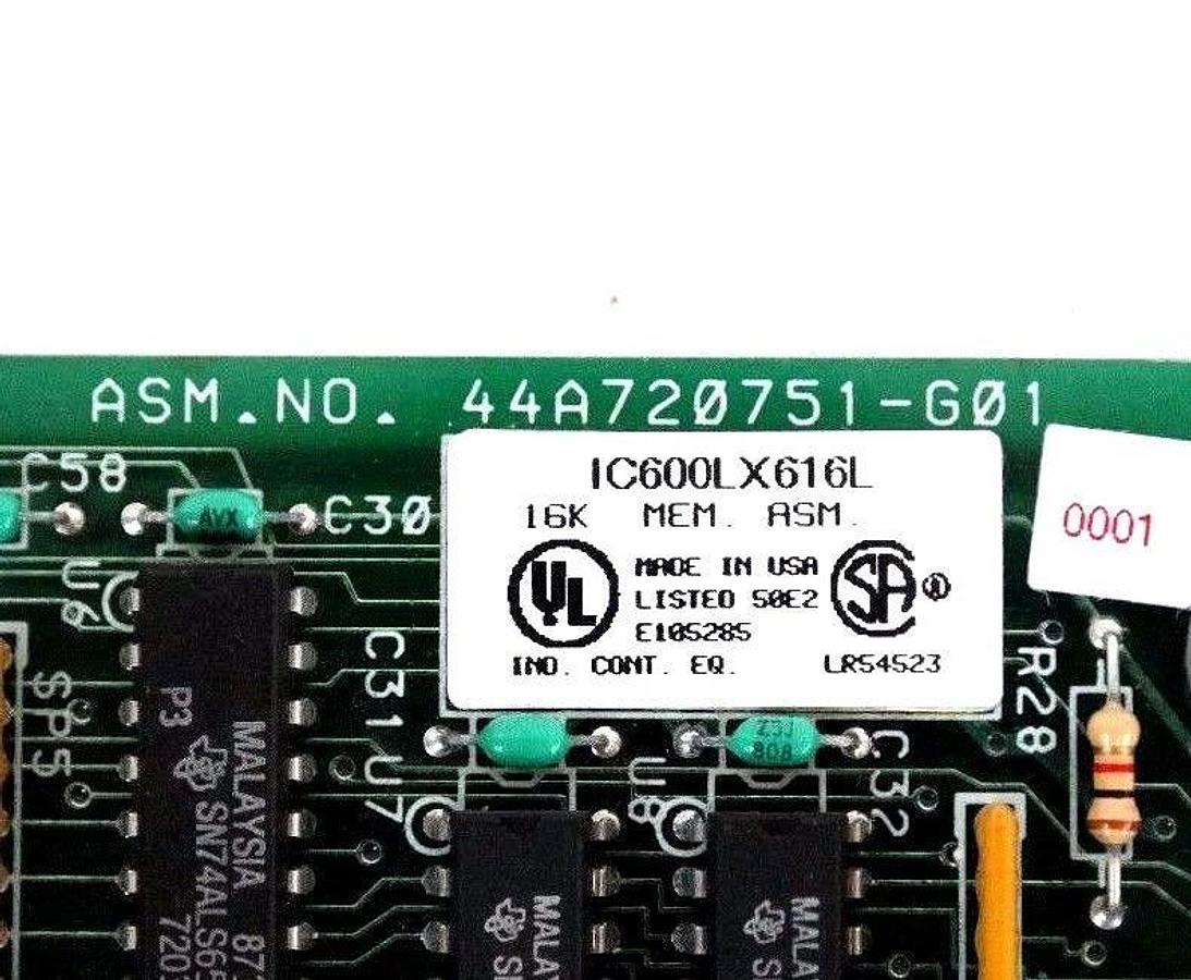 Refurbished REPAIRED GE FANUC IC600LX616L 16K MEMORY MODULE ASM. NO. 44A720751-G01