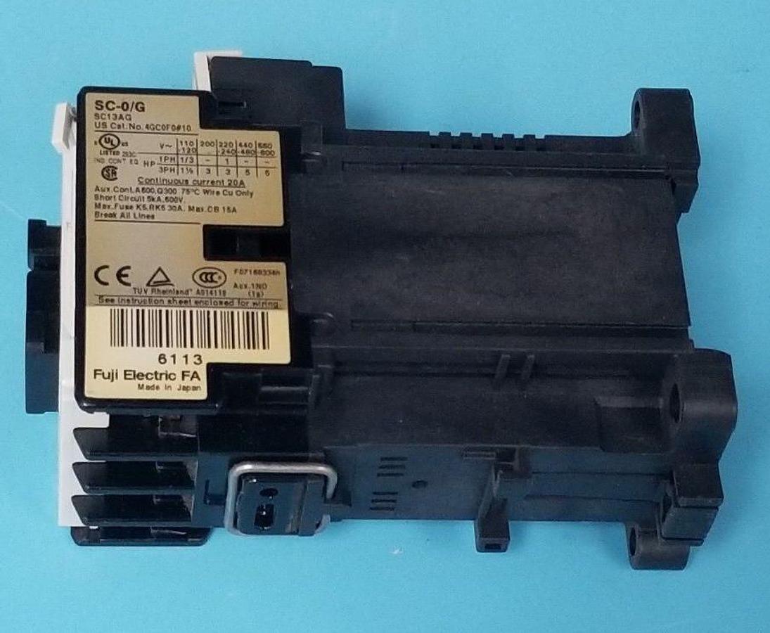 Used FUJI ELECTRIC SC-0/G [13] CONTACTOR CAT NO: 4GC0F0#10, SC13AG, SCO/G, 24VDC COIL