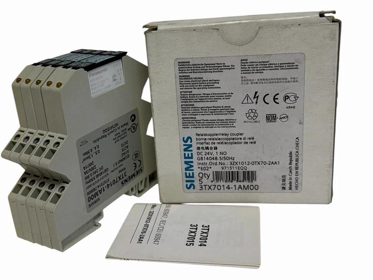 Used BOX OF 5 SIEMENS 3TX7014-1AM00 INTERFACE RELAYS 24V AC/DC 3TX7014-1AM00