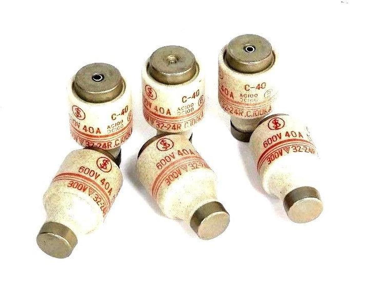 LOT OF 6 NEW GENERIC C-40 600V 40A FUSES C40