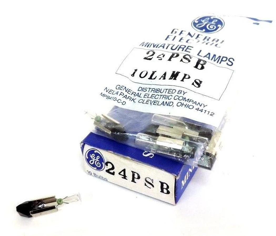 LOT OF 6 NEW GENERAL ELECTRIC 24PSB MINIATURE LAMPS 24V, 1.75W