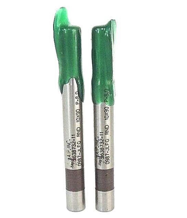 Used LOT OF 2 NEW AIP INC. 638732-11 PUNCHES 0987-JLFG RND 10X90 P=8.0