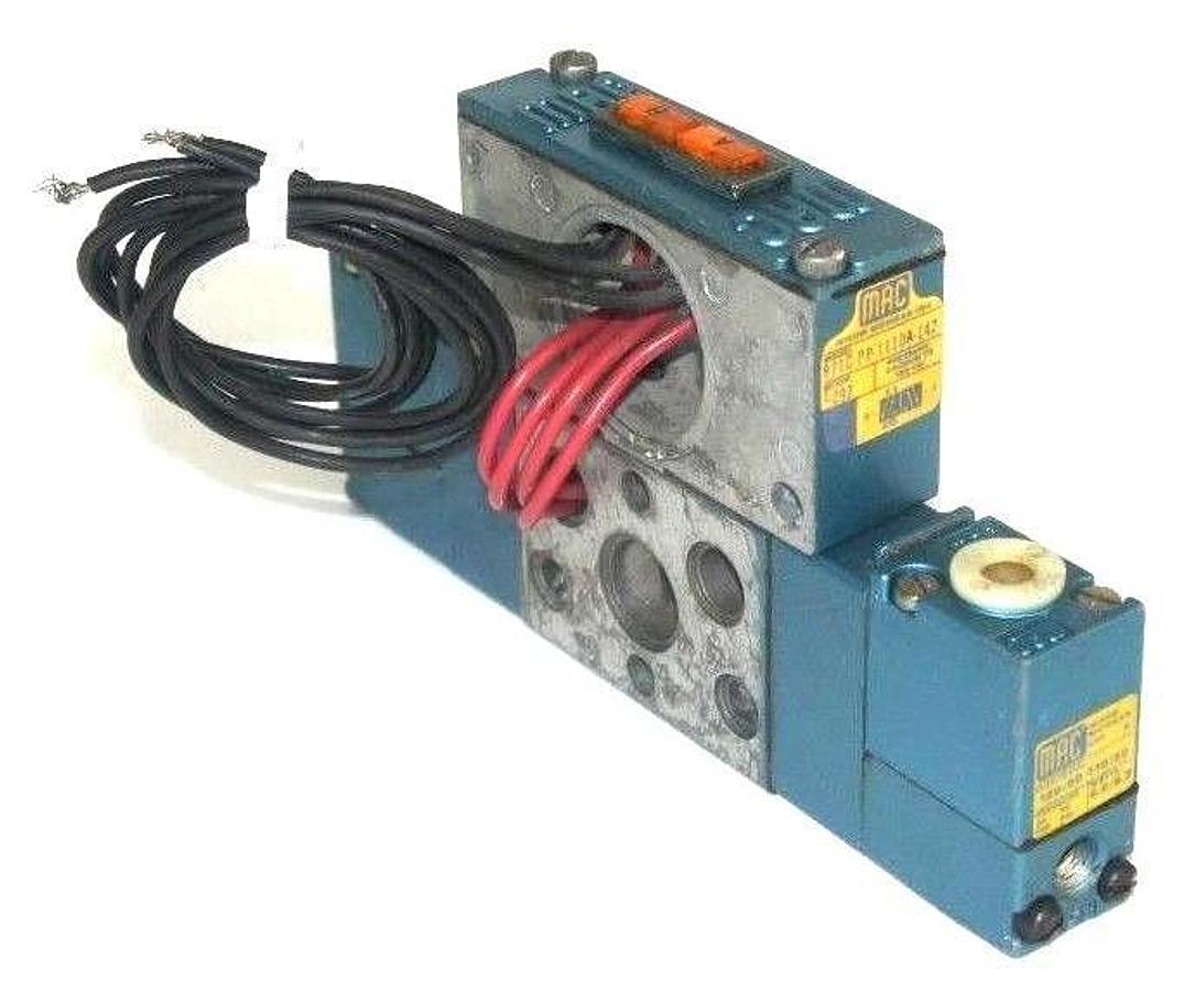 Used MAC VALVES 821C-PP-111DA-142 SOLENOID VALVE BLOCK WITH COILS 821CPP111DA142