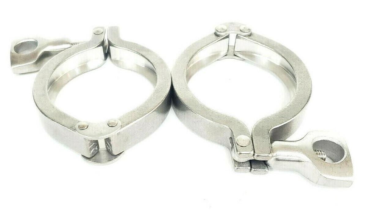 Used LOT OF 5 NEW TRI-CLOVER H13MHHM-2-S VALVE BODY CLAMPS, 212206, H13MHHM2S, 2-1/2"