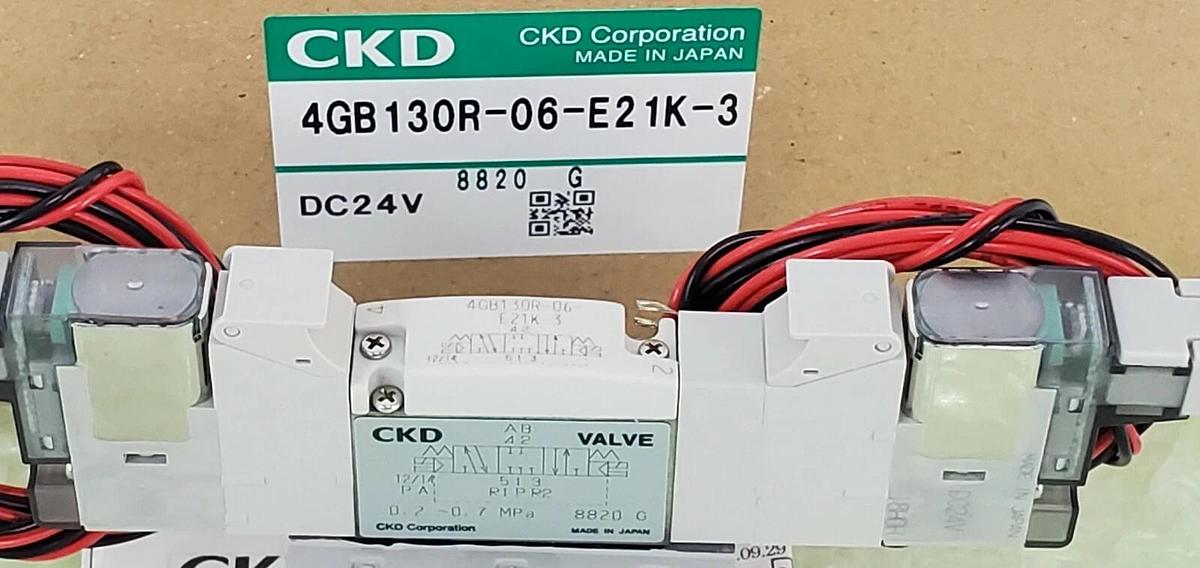 Used NIB CKD 4GB130R-06-E21K-3 SOLENOID VALVE DC24V, 4GB130R06E21K3