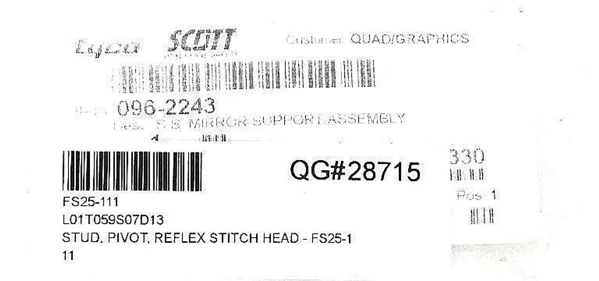 LOT OF 4 NEW HARRIS FS25-111 STUD, PIVIT, REFLEX STITCH HEADS FS25111