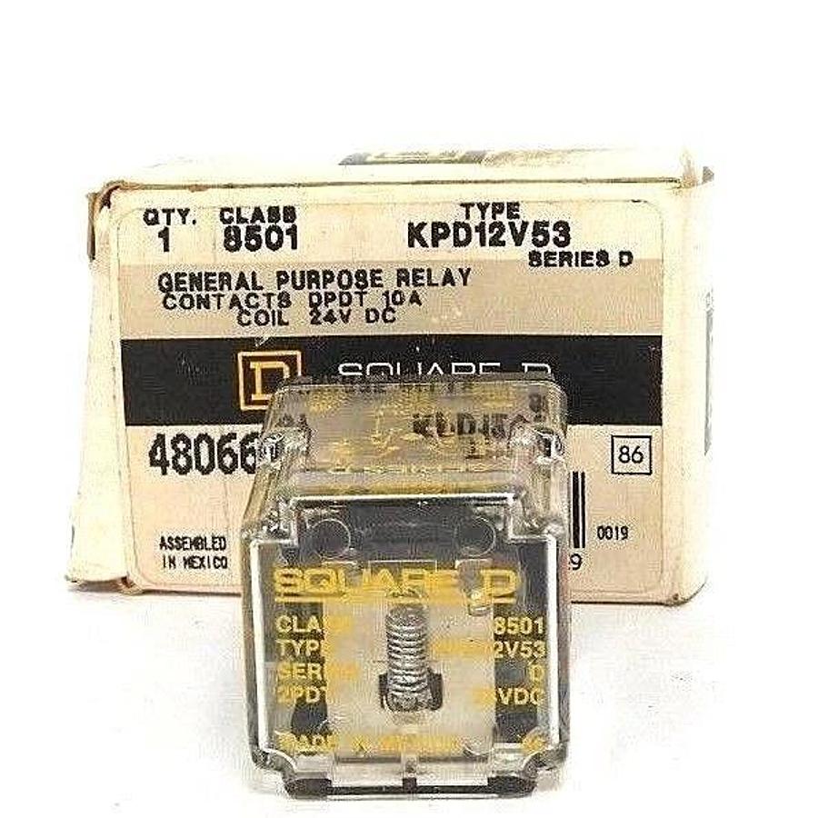 Used NIB SQUARE D 8501-KPD12V53 GENERAL PURPOSE RELAY 8501KPD12V53, SER. D, 24V DC
