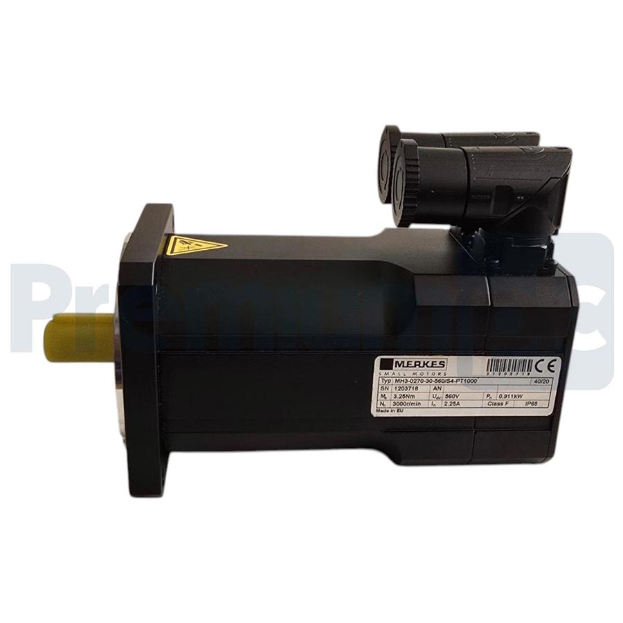 Merkes MH3-0270-30-560/S4-PT1000 AC Servo Motor 560VDC 3000RPM 0.911kW NSNP
