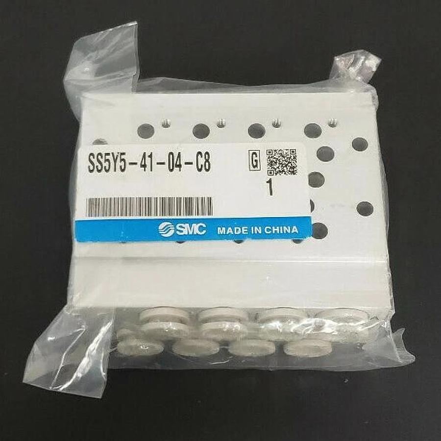 Used NEW SMC SS5Y-41-04-C8 BAR STOCK MANIFOLD SS5Y4104C8