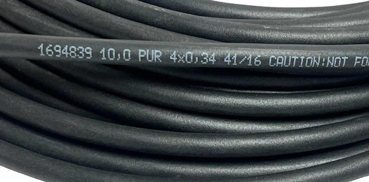 Phoenix Contact 1694839 M12 Female Straight Sensor Cable 10m 4-Pin 2-LED PUR NEW
