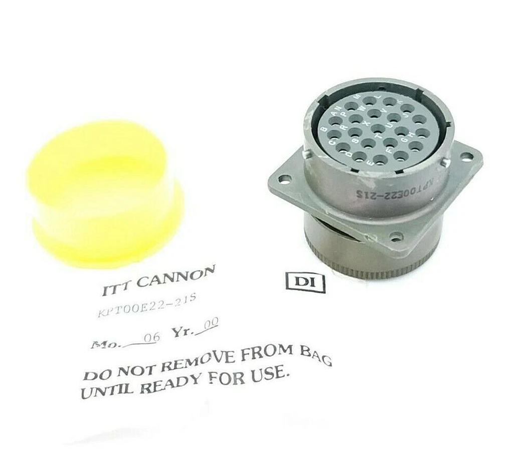 Used NEW ITT CANNON KPT00E22-21S CIRCULAR CONNECTOR RECEPTACLE 21 POSITON