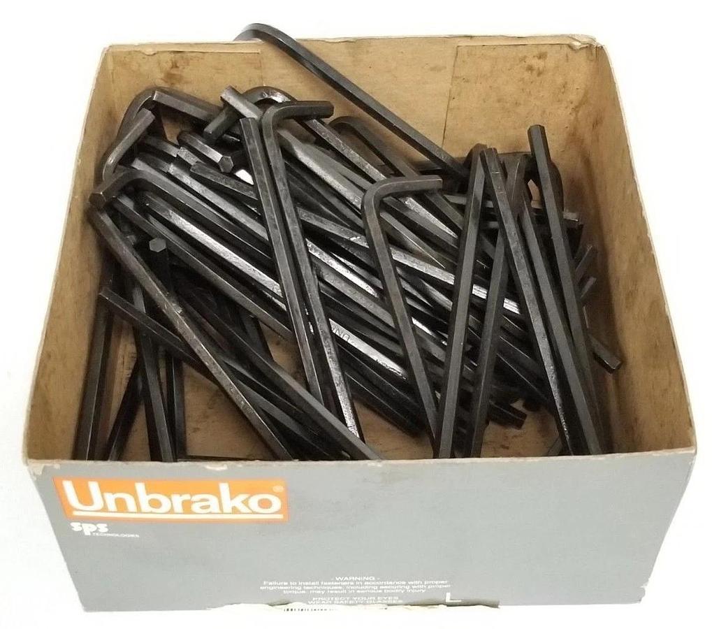 BOX OF 57 NEW SPS UNBRAKO 1114647 3/16" HEX WRENCHES 3/16 A/F L/A