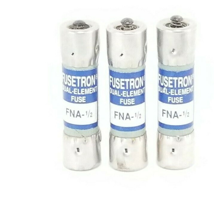 Used LOT OF 3 NEW COOPER BUSSMANN FNA-1/2 FUSETRON DUEL ELEMENT FUSSES