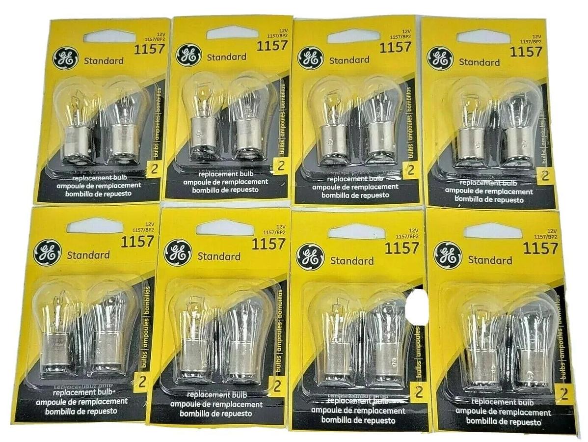Used LOT OF 16 NEW GE LIGHTING 1157/BP2 REPLACEMENT BULBS 12V