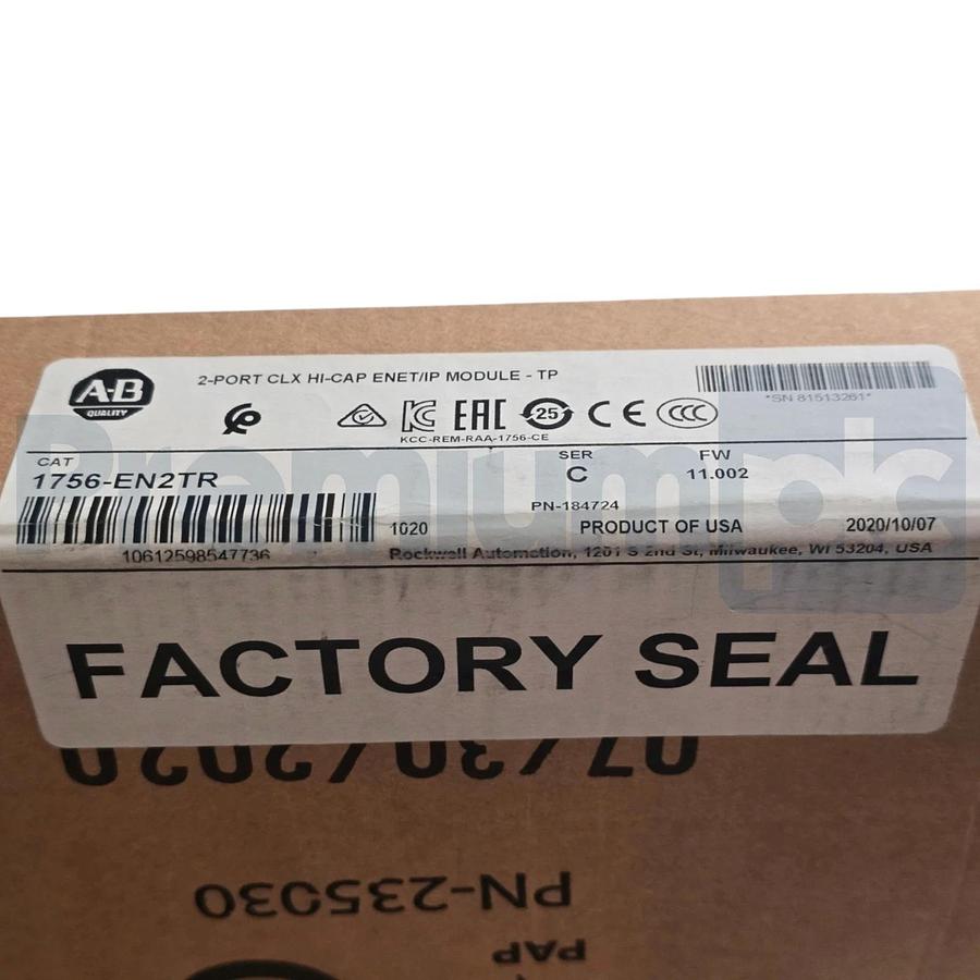 Sealed Allen Bradley 1756-EN2TR /C ControlLogix 2-Port ENet/IP Module FW 11.002