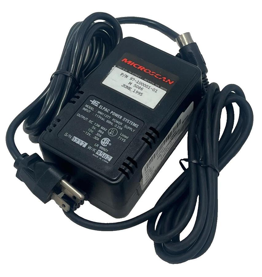 Used (3) Microscan 97-100001-01 Power Supply 115V WM113TT 5-in Din MS-3000 MS-5000