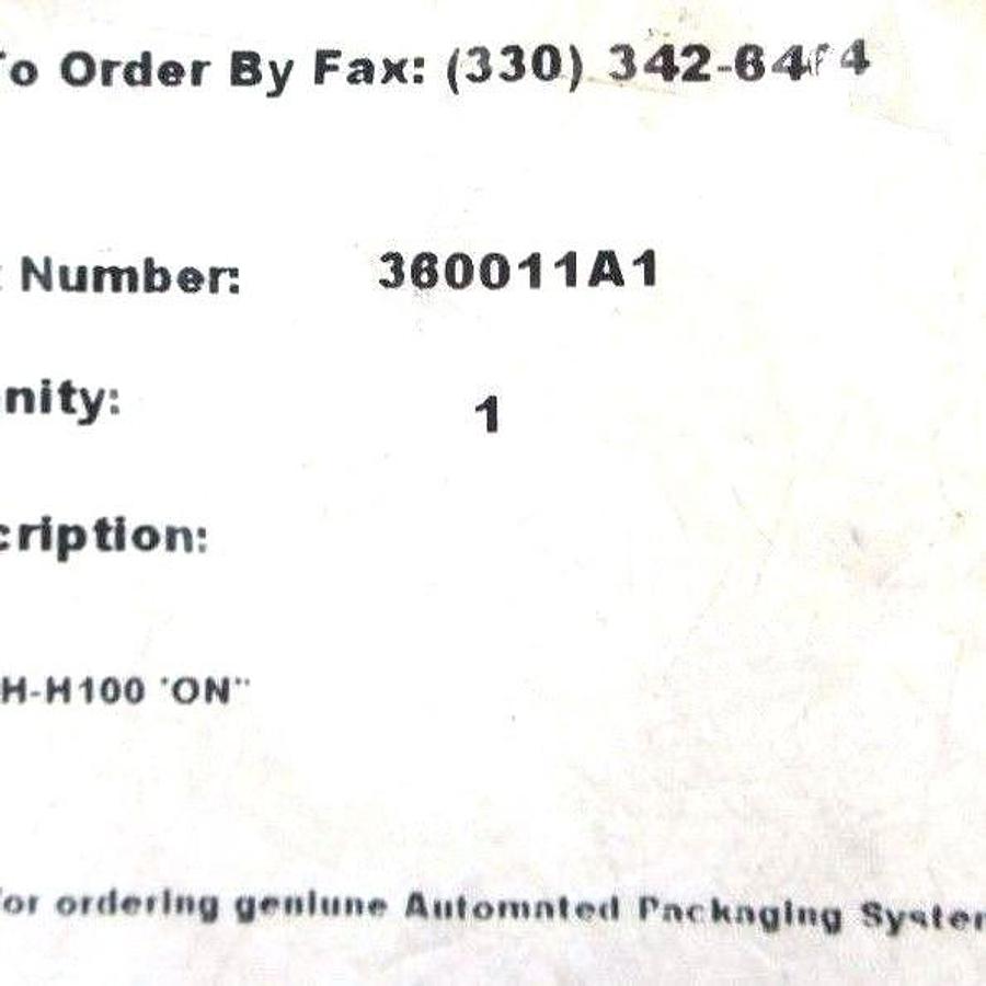 Used NEW AUTOMATED PACKAGING SYSTEMS 360011A1 KIT, SWITCH-H100 "ON"