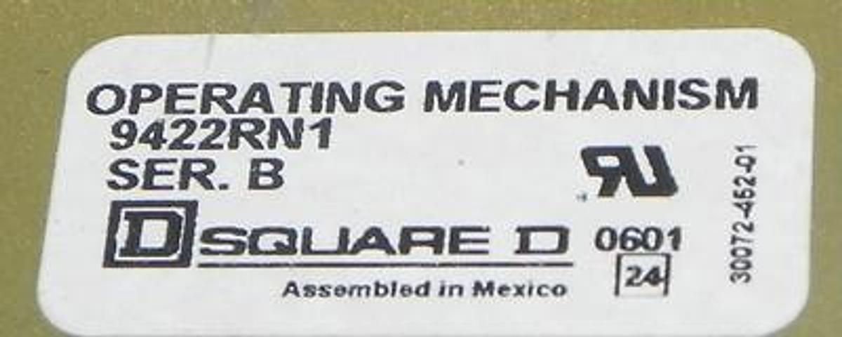 Used SQUARE D FAL36035 35A CIRCUIT BREAKER FAL36035 W/9422RN1 OPERATING MECHANISM