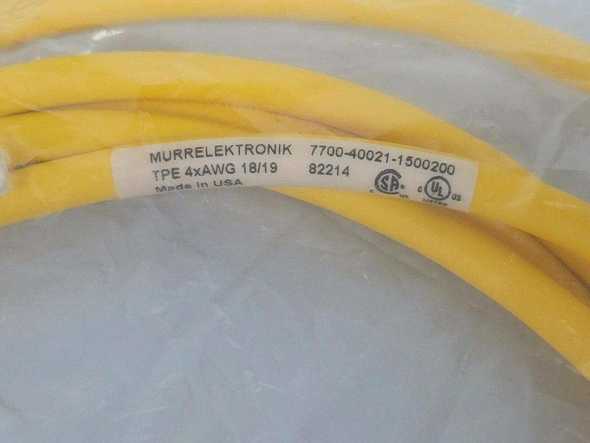 Used NEW MURR ELECTRONIX 7700-40021-1500200 M12 MALE 0° / M12 FEMALE 0° CORDSETS