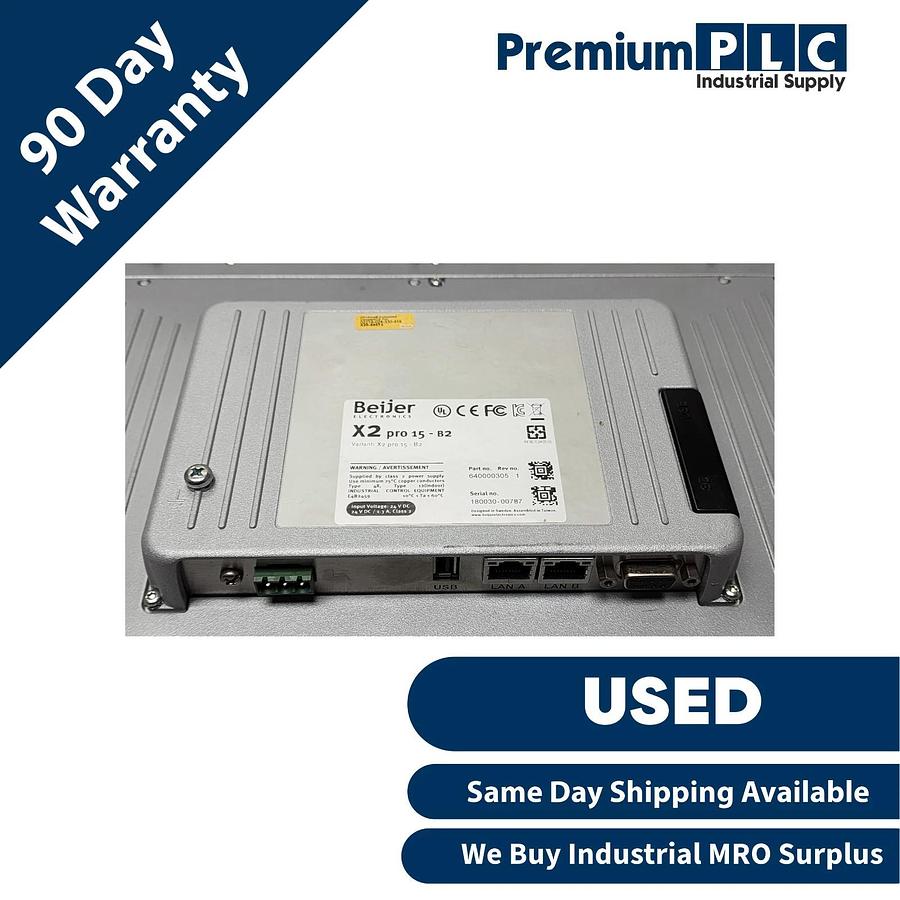 Refurbished BEIJER ELECTRONICS 640000305 X2 PRO 15-B2 MACHINE INTERFACE OPERATOR HMI PANEL