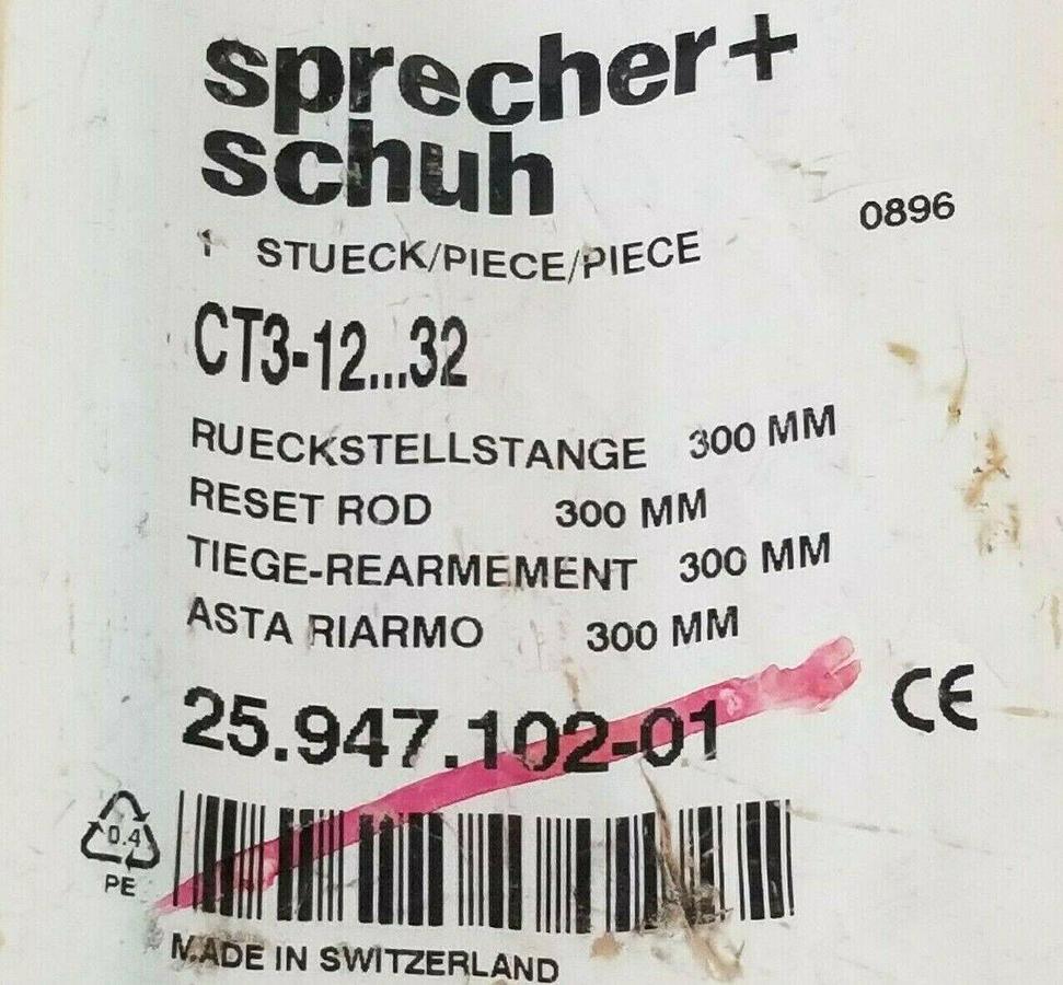 Used SPRECHER + SCHUH CT3-12...32 REST ROD CT3-1232