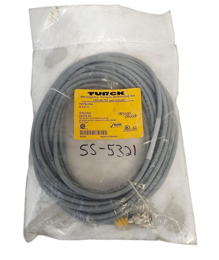 NEW TURCK RK 4.4T-10 CORDSET SINGLE ENDED ID NUMBER: U2173-10
