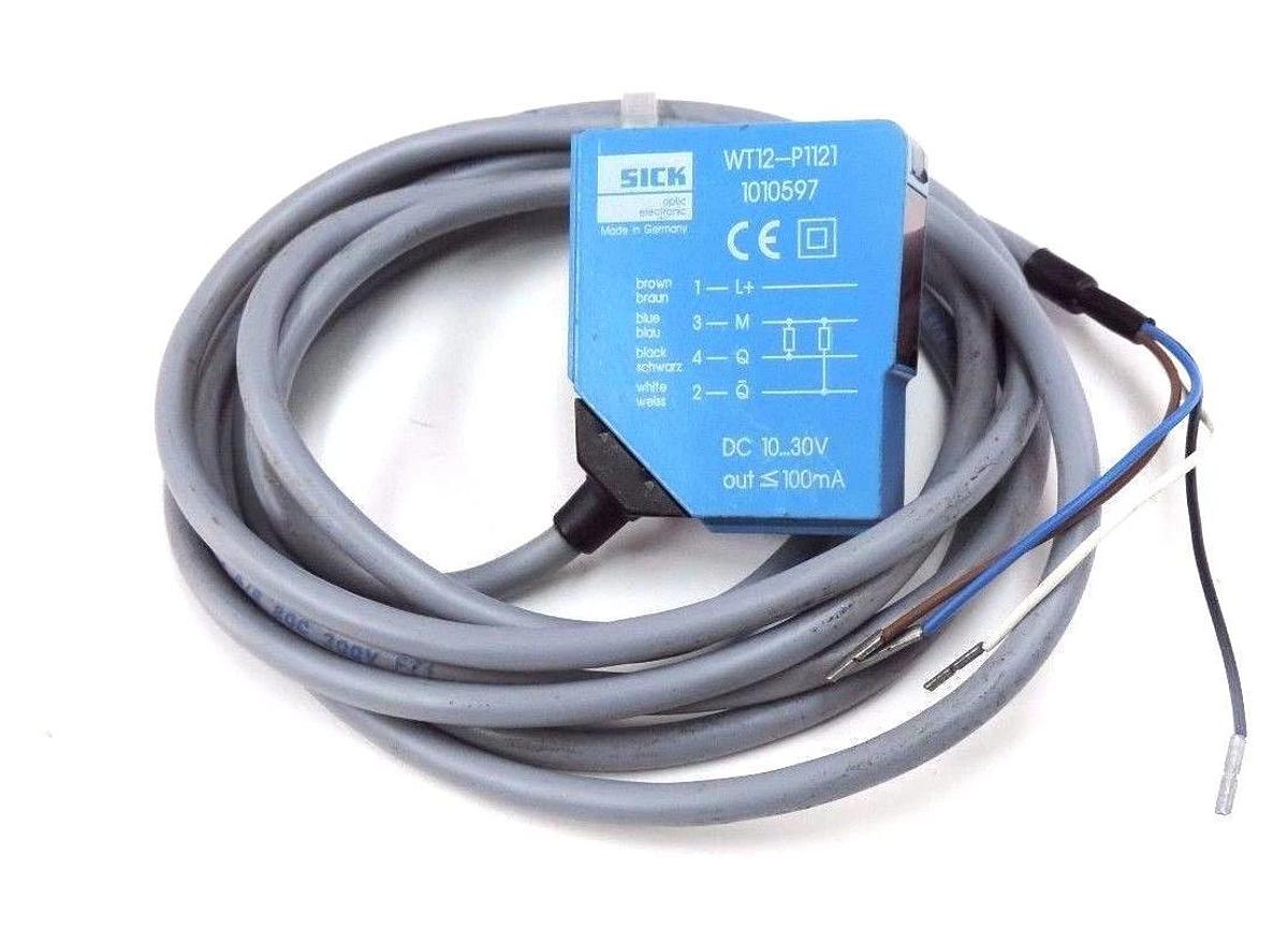 Used SICK WT12-P1121 PHOTOELECTRIC SENSOR WT12P1121, 1010597, DC 10...30V