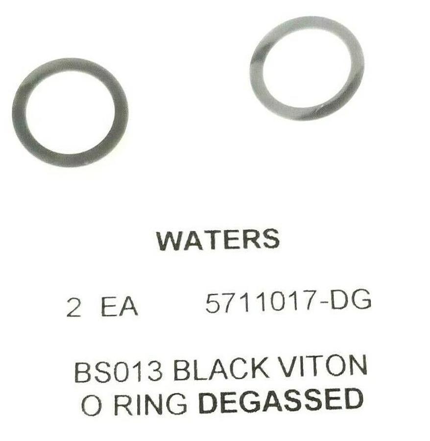 Used LOT OF 2 NEW WATERS 5711321-DG 12MM X 1.5MM BLACK VITON O-RINGS DEGASSED