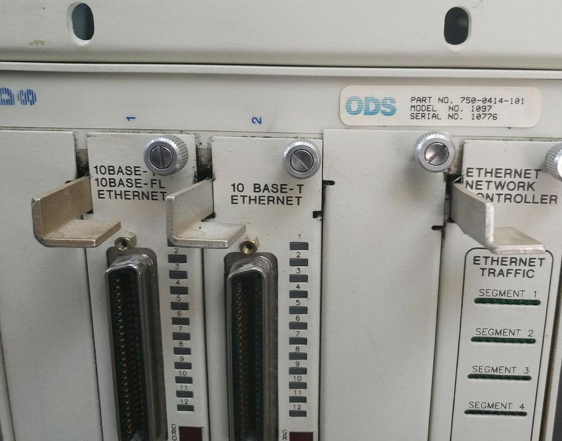 Used ODS 750-0414-101 MODEL 1097 4SLOT CHASSIS W/ 1094-BTM, 1094-BTML & 1094-ENC4-040
