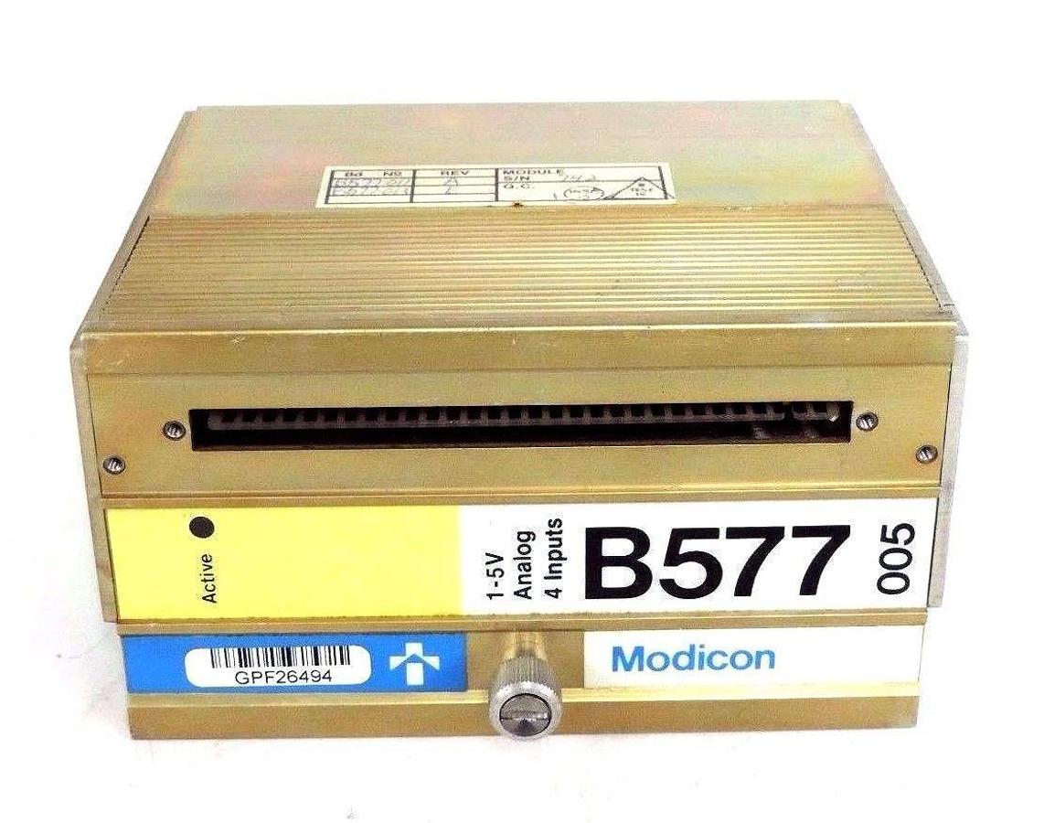 Used GOULD MODICON AS-B577-005 ANALOG MODULE 1-5V, 4 INPUTS, ASB577005
