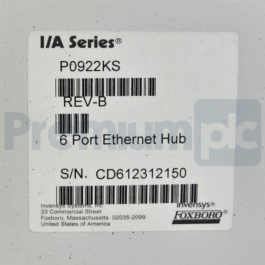Used Foxboro P0922KS Rev. B I/A Series 6 Port Ethernet Hub P0922KS-B 120-240VAC NEW