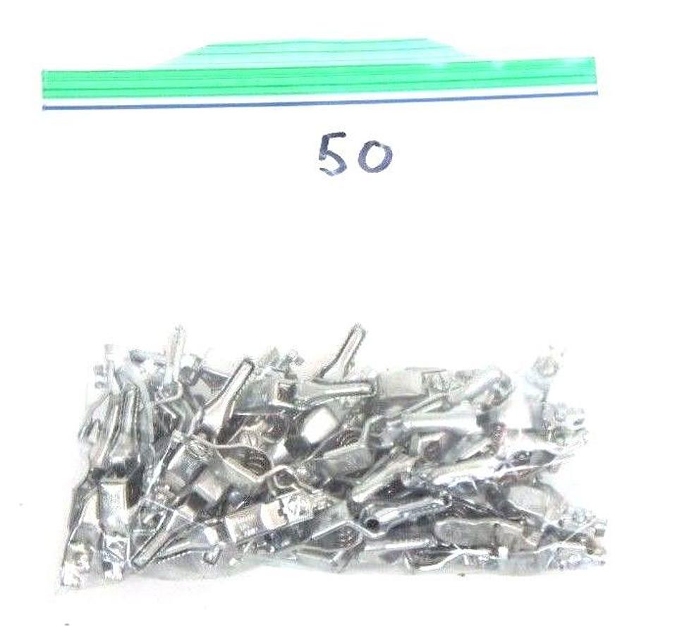 LOT OF 50 NEW SELECTA SWITCH INC. SC-85-BX CROCODILE STEEL SPRING CLIPS SC85BX