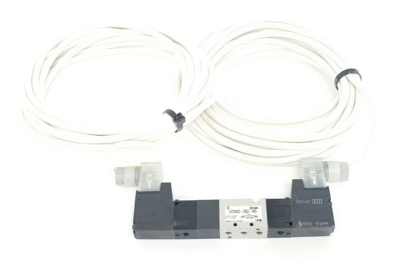 Used SMC VZ3420-3DZ-M5 SOLENOID VALVE 0.15~0.7MPa, 110V AC 50/60HZ COILS